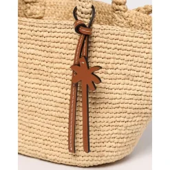 Élégant Sac de Paille avec Détail Palmier