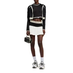 Logo Mesh Cropped Top