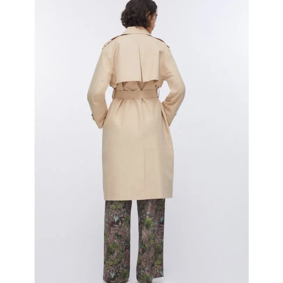 Long Trench Coat with Scarf