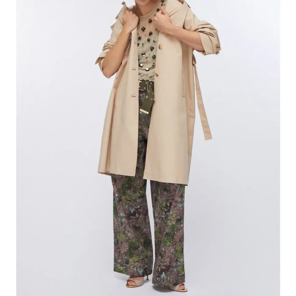 Long Trench Coat with Scarf