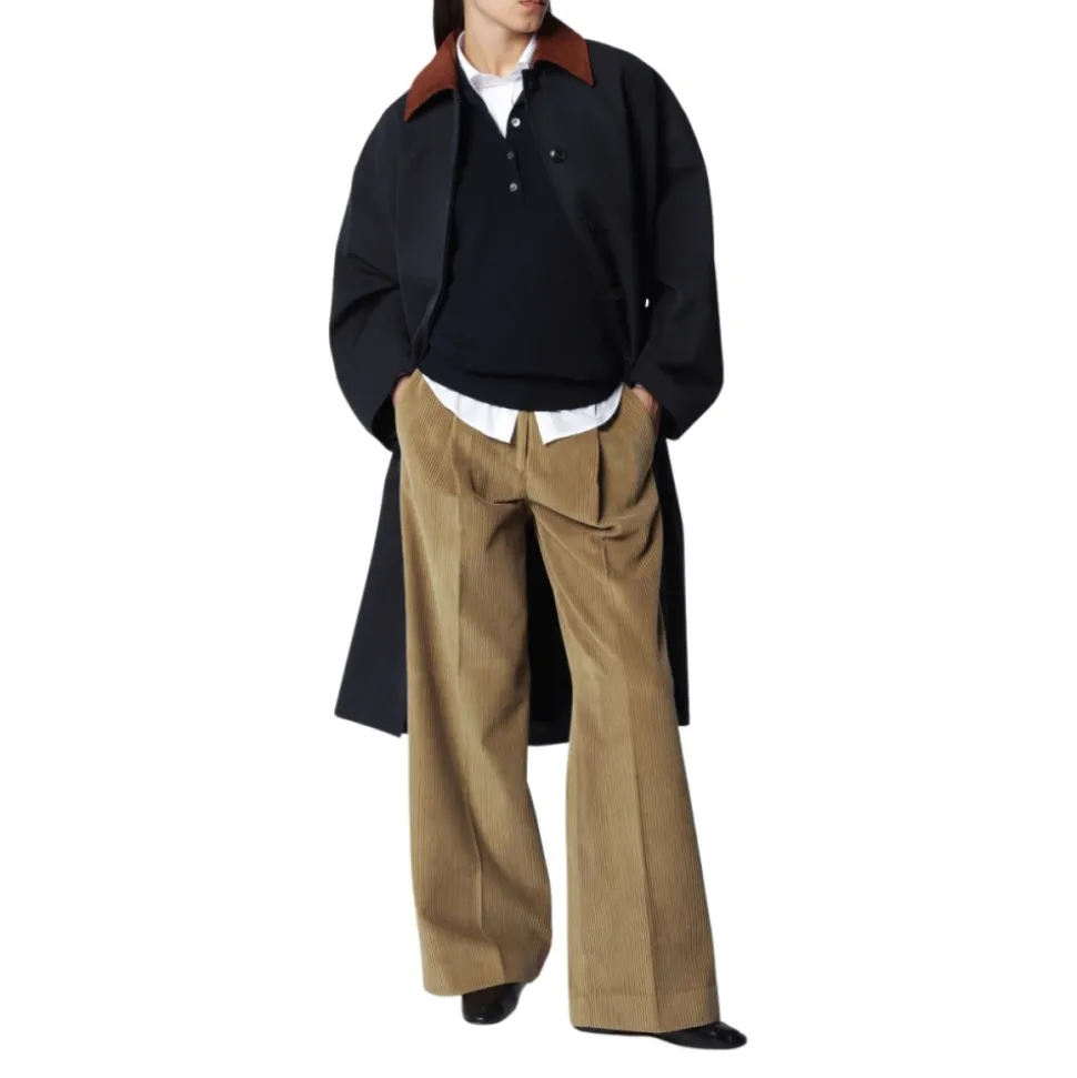 Manteau à col en daim