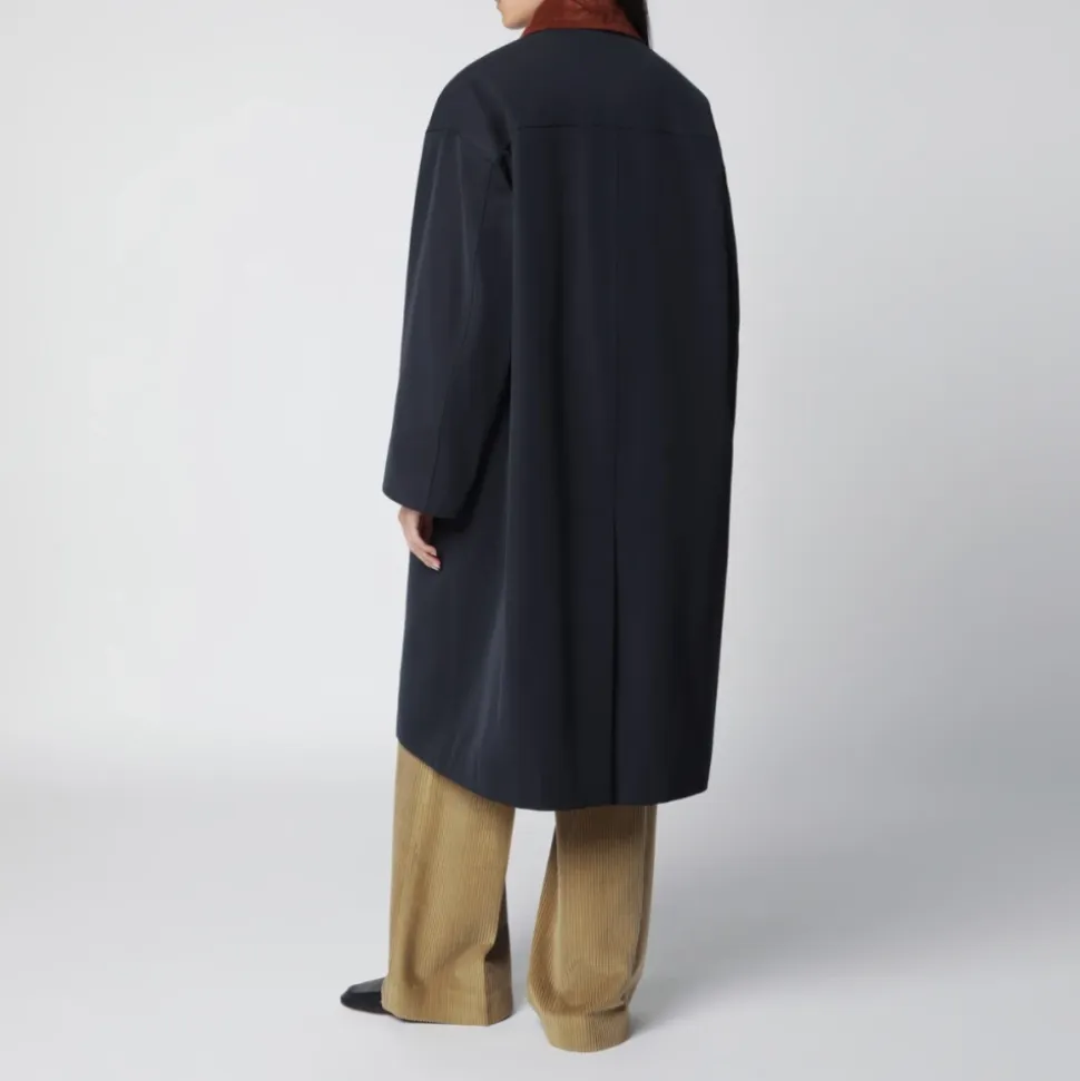 Manteau à col en daim