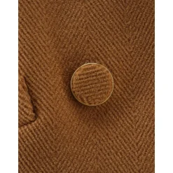 Manteau court en laine à chevrons double boutonnage