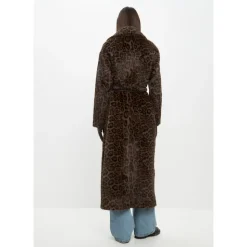 Manteau Long d`Hiver Réversible en Fausse Fourrure