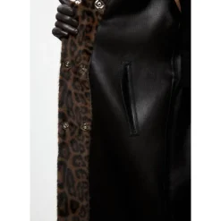 Manteau Long d`Hiver Réversible en Fausse Fourrure