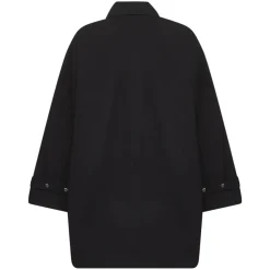 Manteau Noir en Coton Coupe A