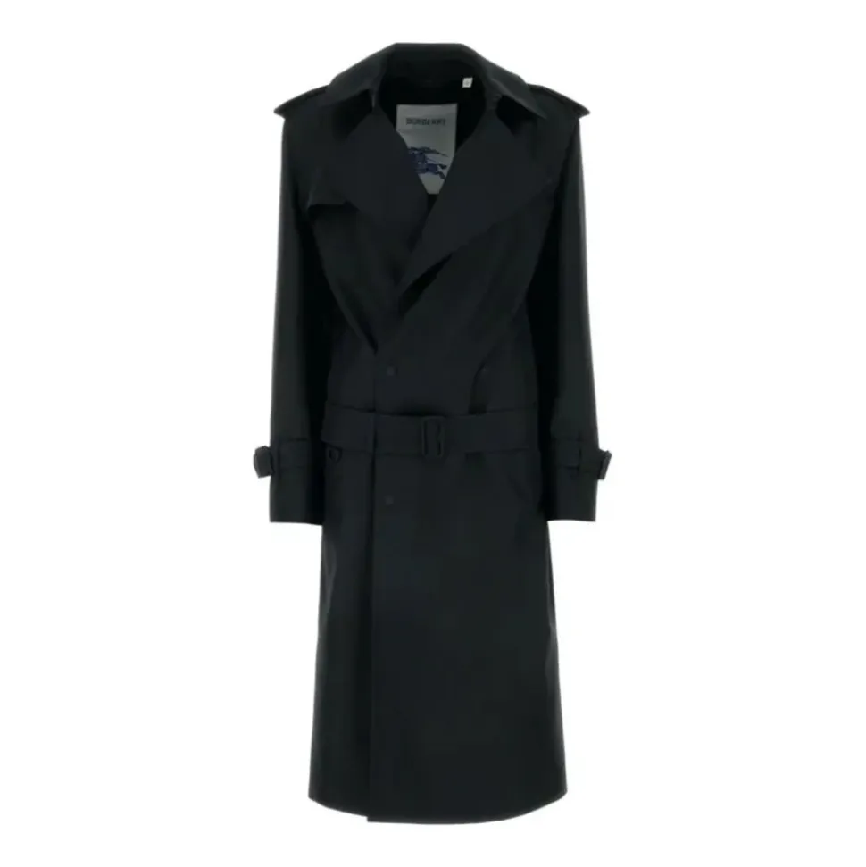 Manteau Trench en Soie Noire AW24