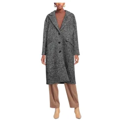 Manteau tweed à motif bicolore