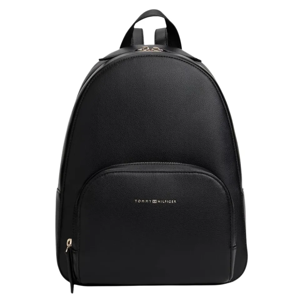 Metallic Logo Pebble Grain Backpack