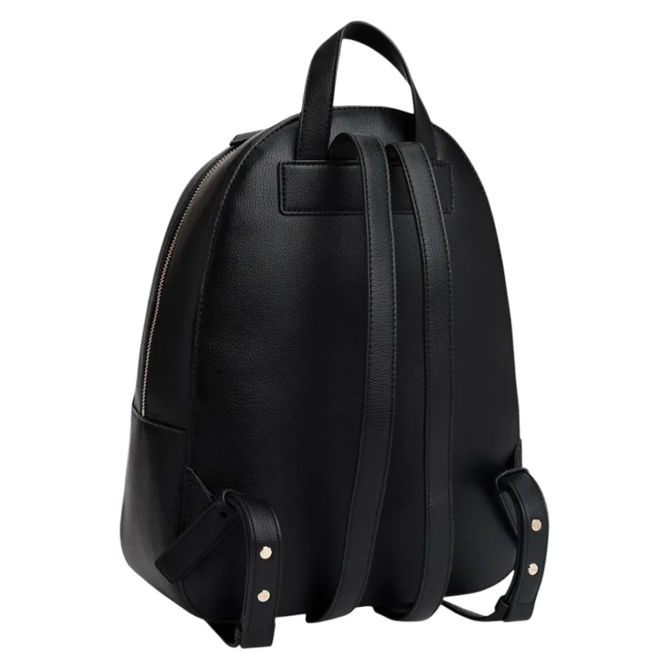 Metallic Logo Pebble Grain Backpack