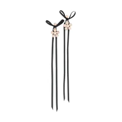 Mini Daisy Drop Bow Earrings