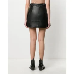 Minijupe Éco-cuir Noire Zip Grande