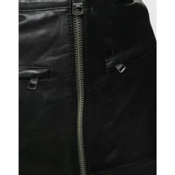 Minijupe Éco-cuir Noire Zip Grande