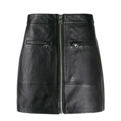 Minijupe Éco-cuir Noire Zip Grande