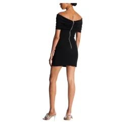Mini-robe en jersey froncé ornée à épaules dénudées Balmain
