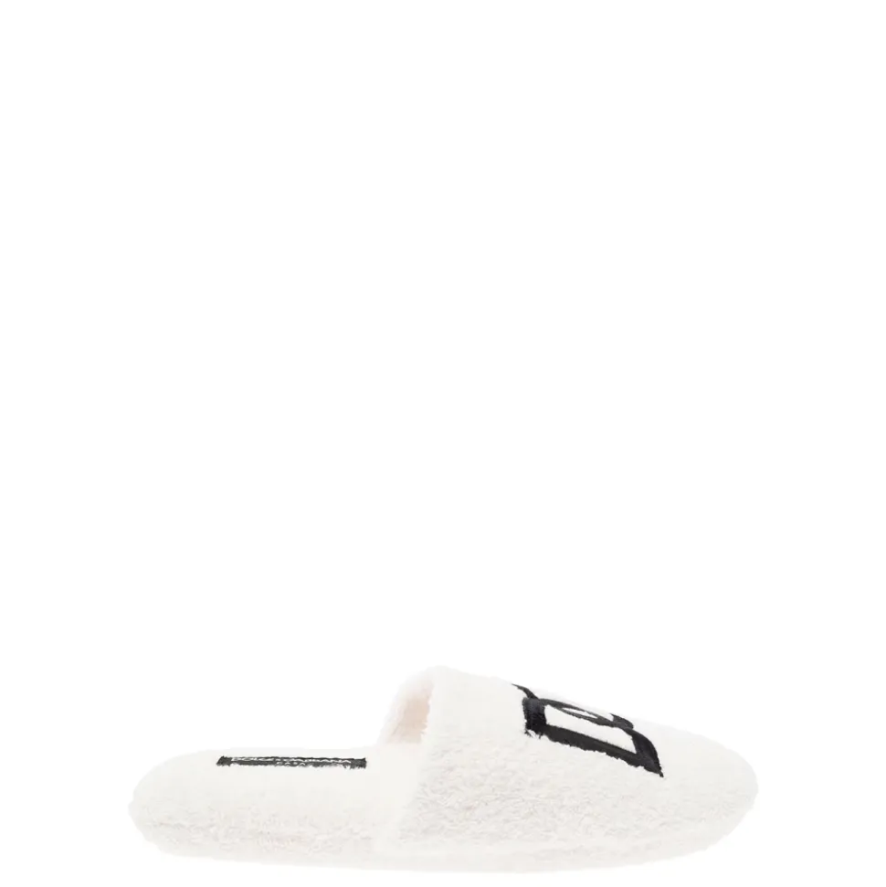 Mocassins en coton éponge avec logo contrastant