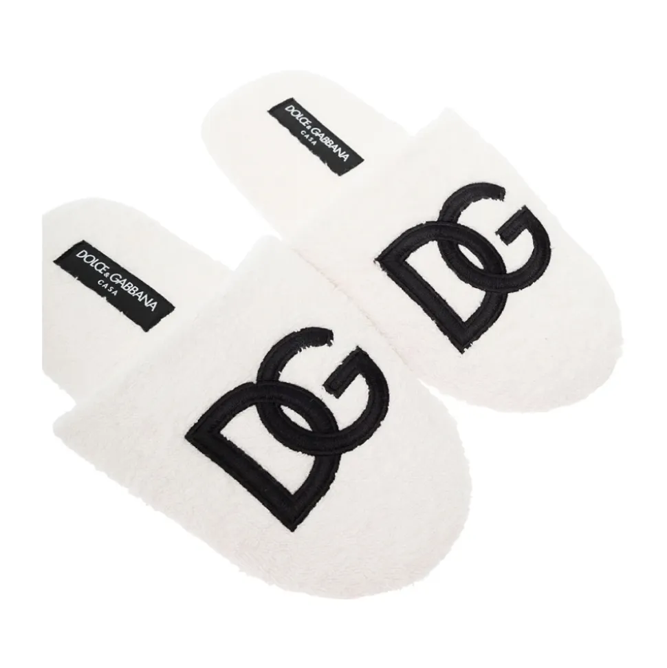 Mocassins en coton éponge avec logo contrastant