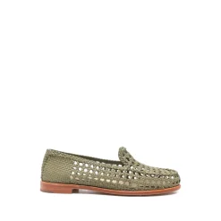Mocassins en cuir tissé