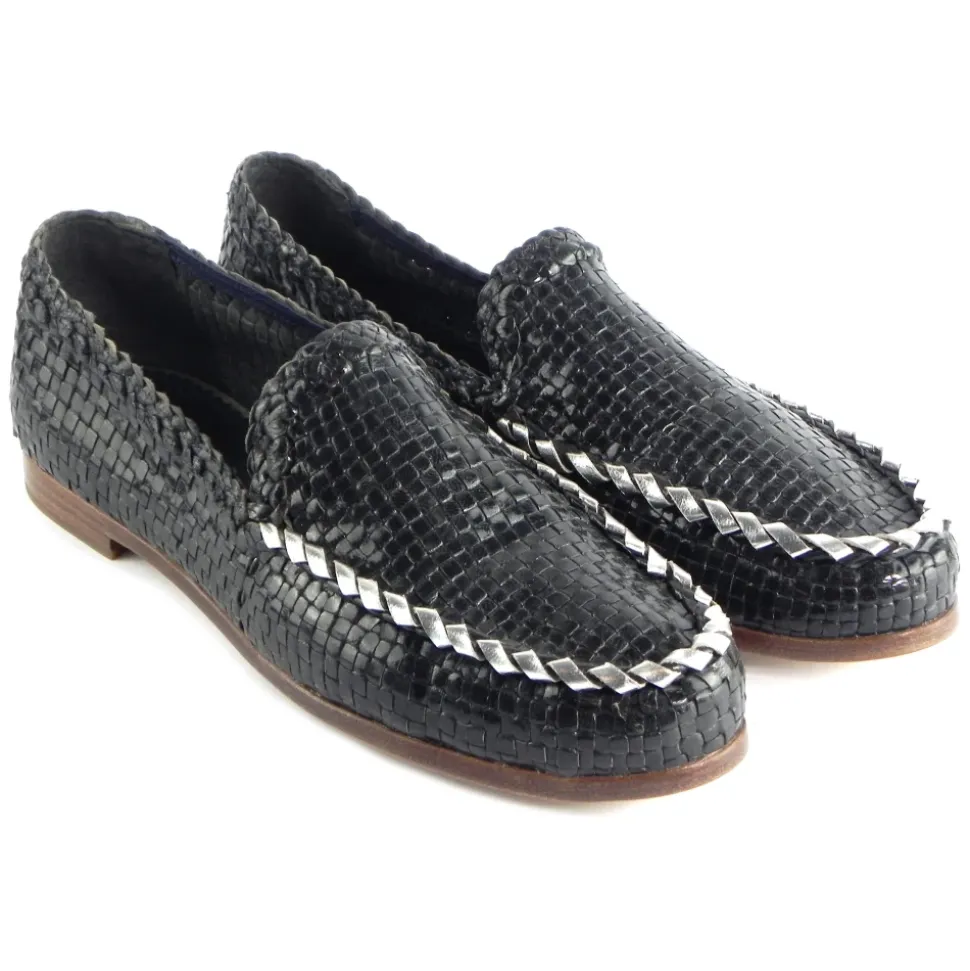 Mocassin Tressé Bleu