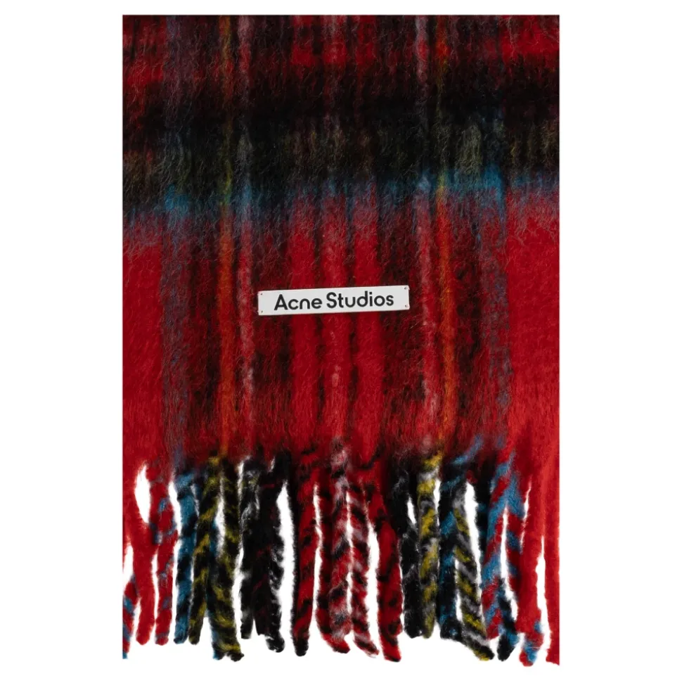 Mohair Check Scarf