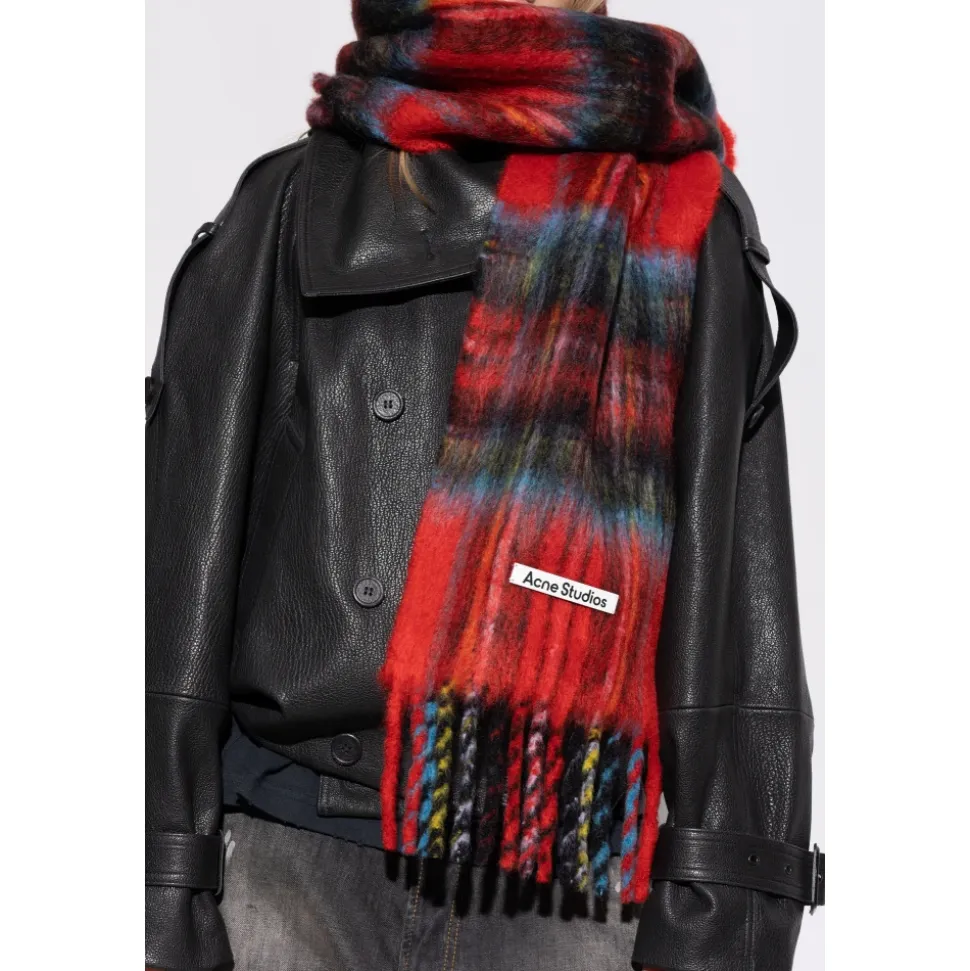 Mohair Check Scarf