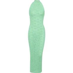 Monogram knit backless dress