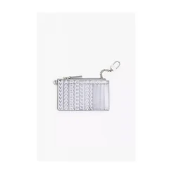 Monogram Metallic Top Zip Wristlet Wallet