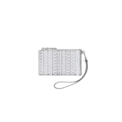 Monogram Metallic Top Zip Wristlet Wallet
