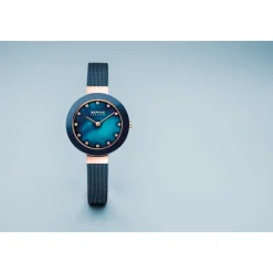 Montre Or Rose Bleu Swarovski