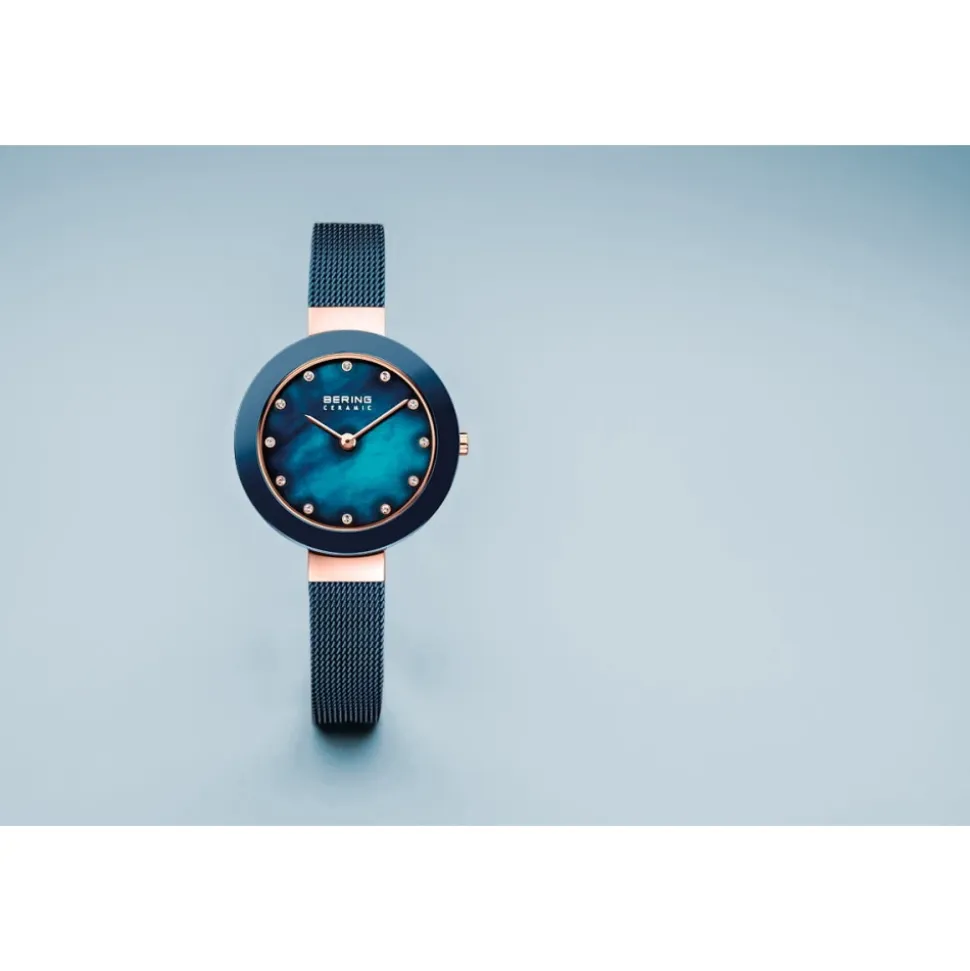 Montre Or Rose Bleu Swarovski