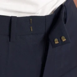 Pantalon droit sur mesure avec bande latérale décorative