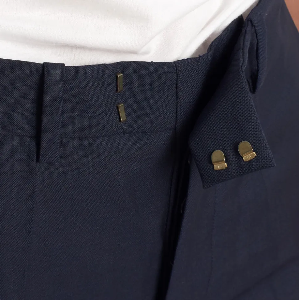 Pantalon droit sur mesure avec bande latérale décorative