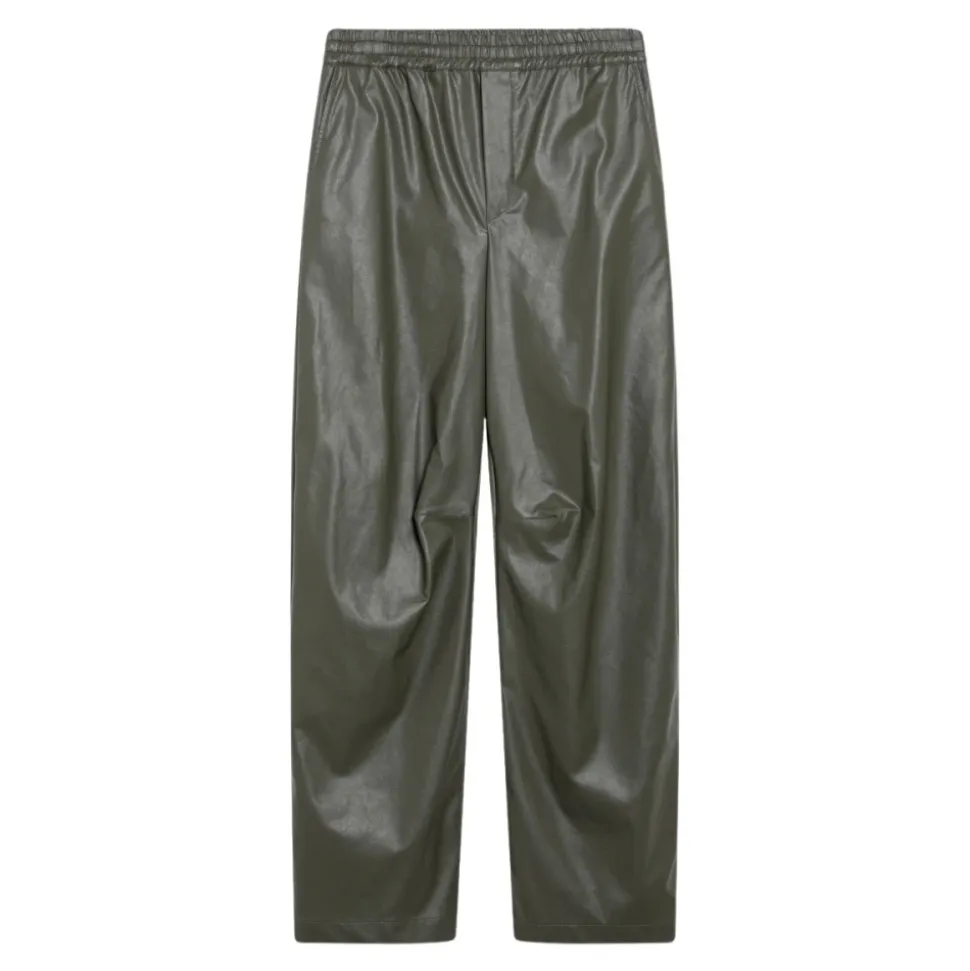 Pantalon large en cuir