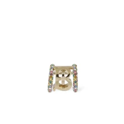 Pave Logo Earcuff Light Gold/Multicolor