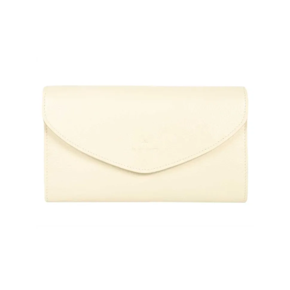 Pochette en cuir boutonnée avec bandoulière amovible