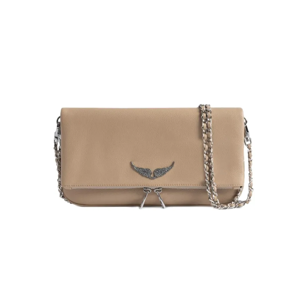 Pochette Rock en cuir grainé