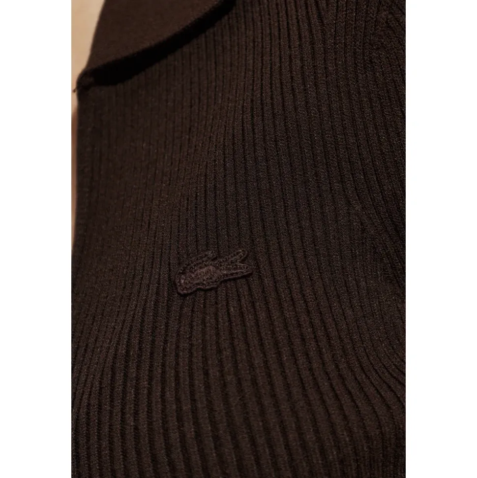 Polo côtelé avec écusson logo