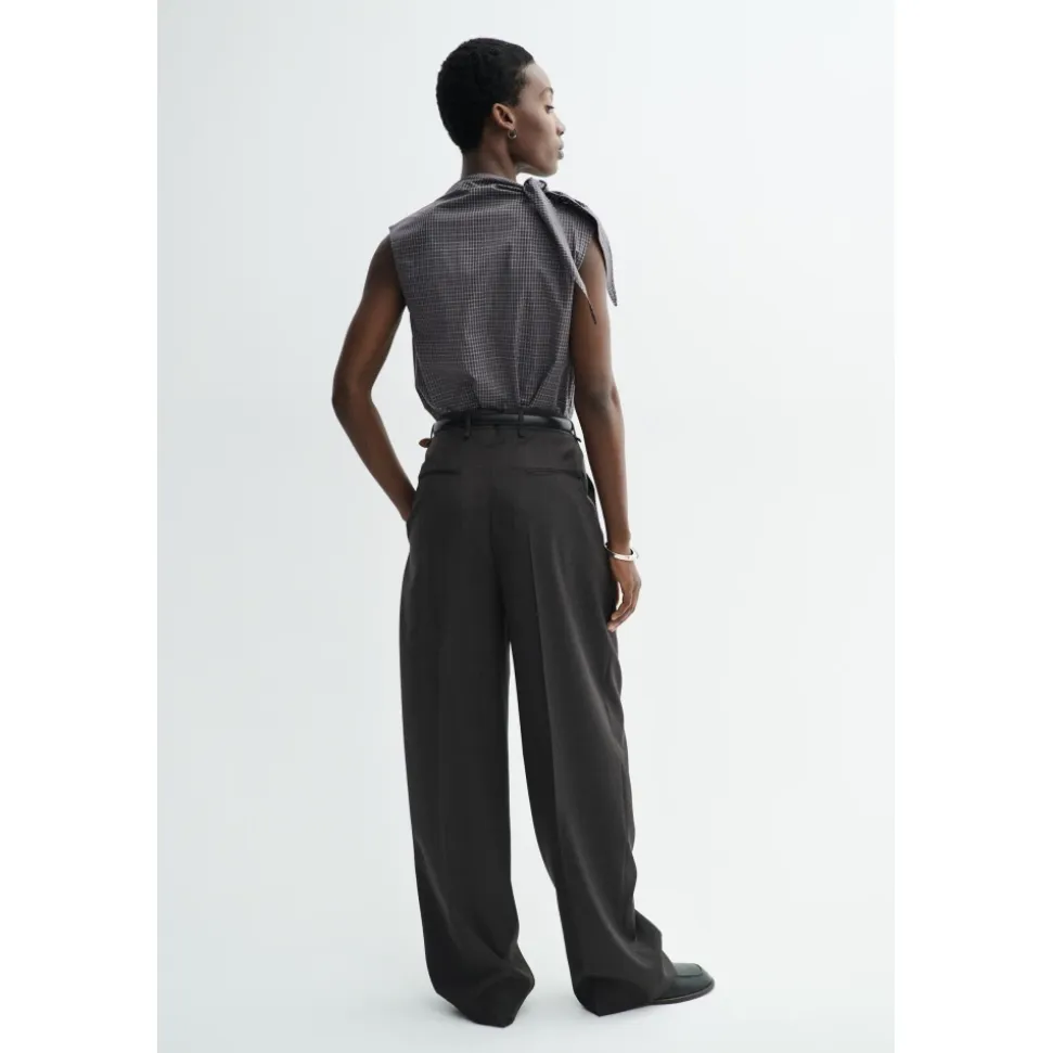 Pomi Pantalon Large en Laine Légère