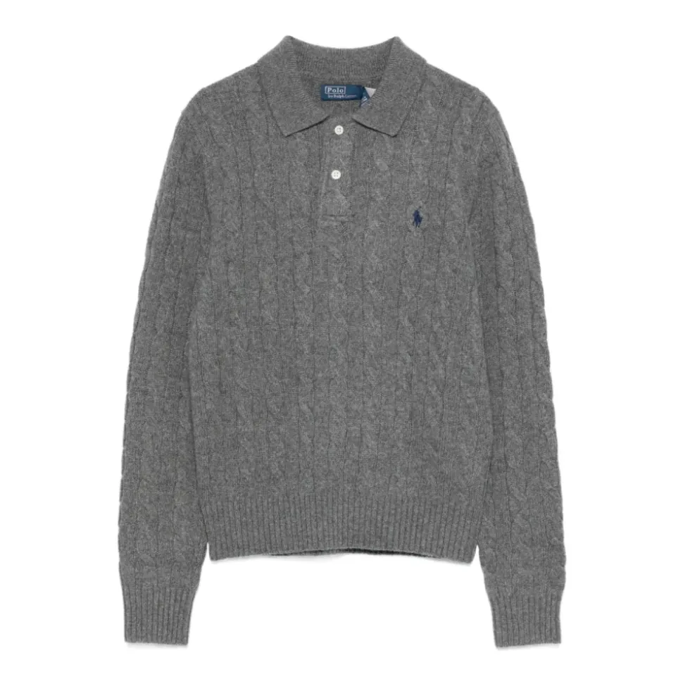 Pull Col Polo en Laine et Cachemire Torsadé