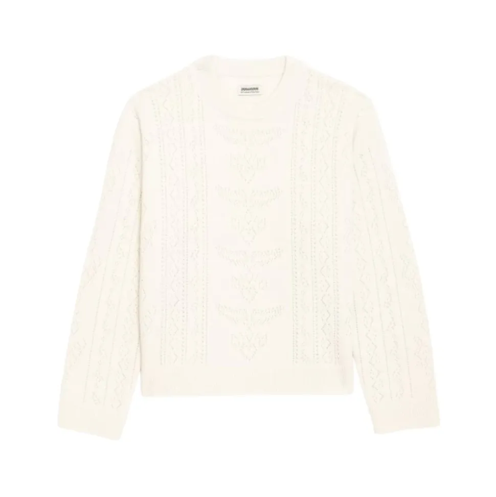 Pull col rond en pointelle