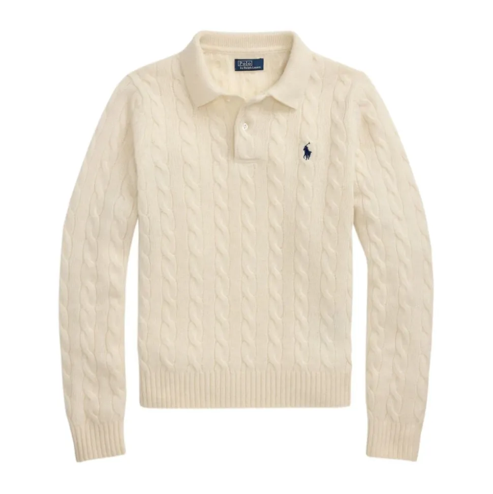 Pull en laine et cachemire à torsades
