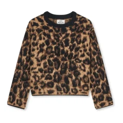 Pull en Tricot Imprimé Léopard
