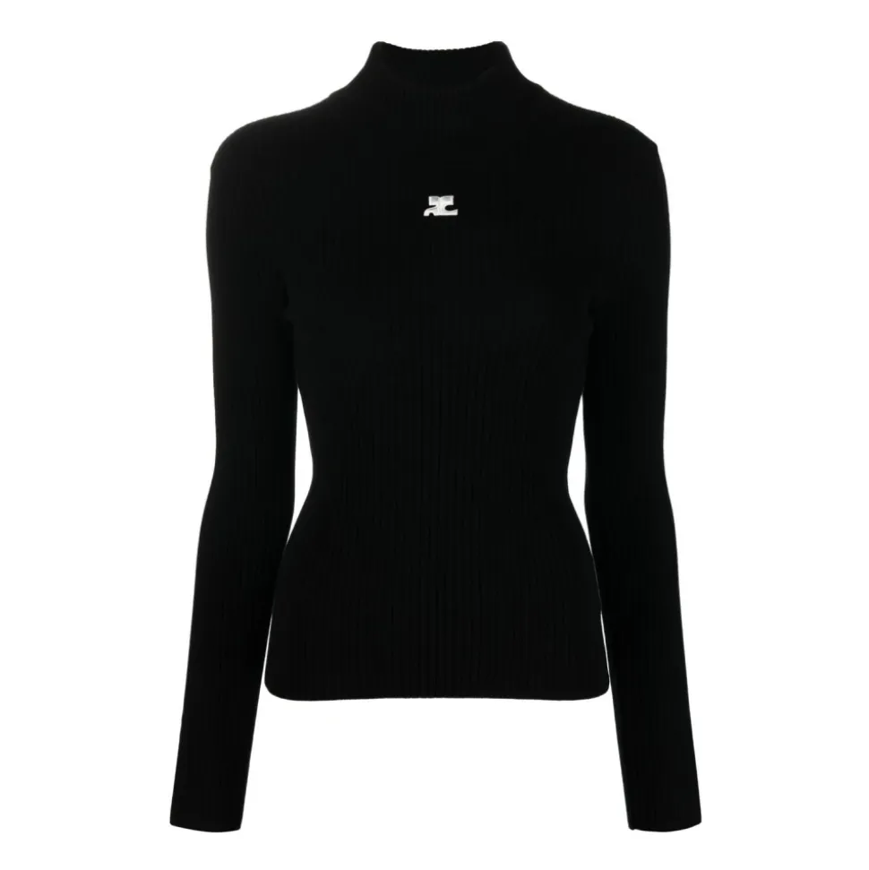 Réédition Pull Col Montant Maille Côte
