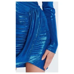 Robe drapée en jersey lamé
