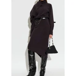 Robe en laine avec détail drapé