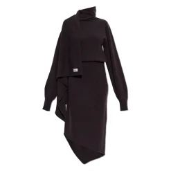 Robe en laine avec détail drapé
