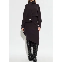 Robe en laine avec détail drapé
