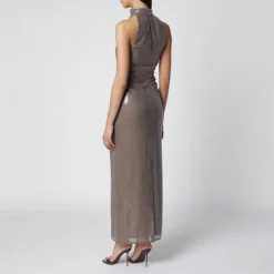 Robe Longue à Fente à Sequins