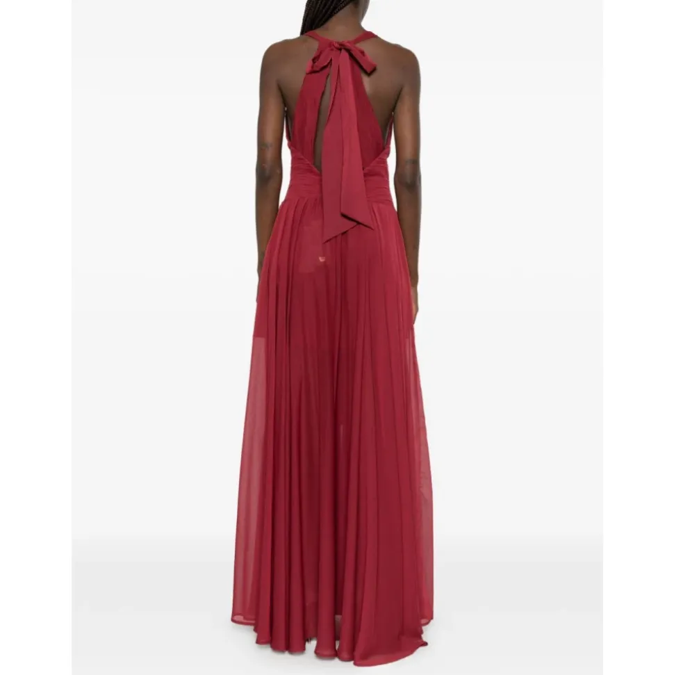 Robe Longue Maxi à Volants et Ornée de Fleurs