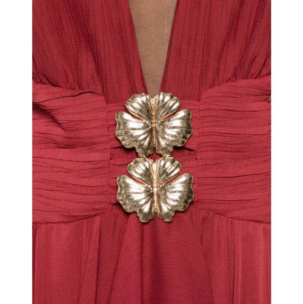 Robe Longue Maxi à Volants et Ornée de Fleurs